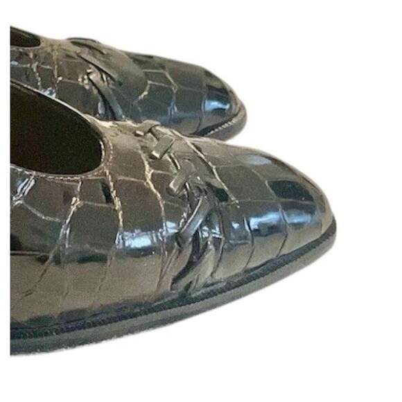 Stuart Weitzman Women’s Crocodile Embossed Brown Leather Block Heel Pumps 8.5 AA - Picture 2 of 7